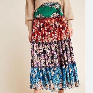 BHANUNI BY JYOTI, Anarosa Tiered Maxi Skirt, Size 6, Anthropologie